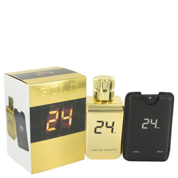 24 Gold The Fragrance Cologne By ScentStory Eau De Toilette Spray + 0.8 oz Mini EDT Pocket Spray