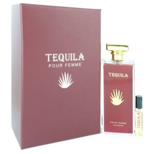 Tequila Pour Femme Red Eau De Parfum Spray + Free .17 oz Mini EDP Spray By Tequila Perfumes - 3.3oz (100 ml)